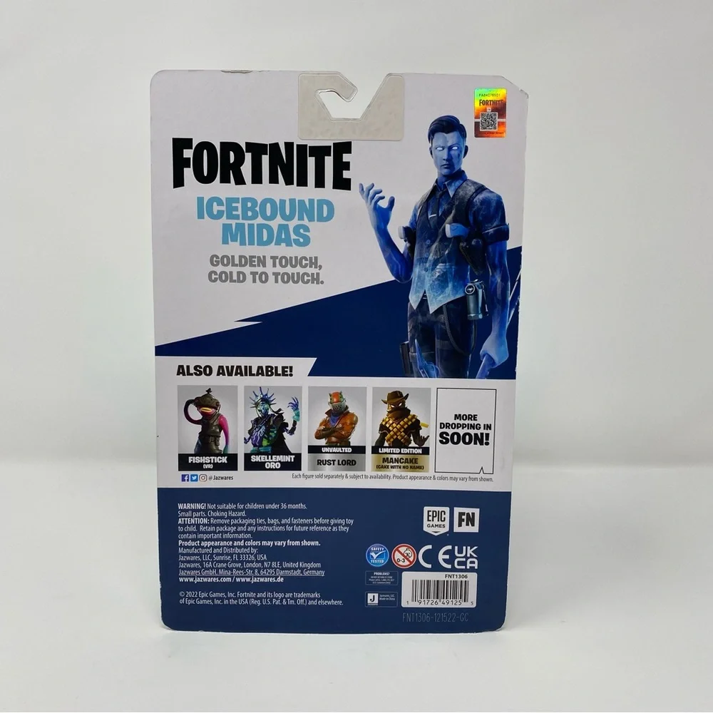Exclusive Fortnite Black Ice Legends Series Icebound Midas‎ 4” Action Figure